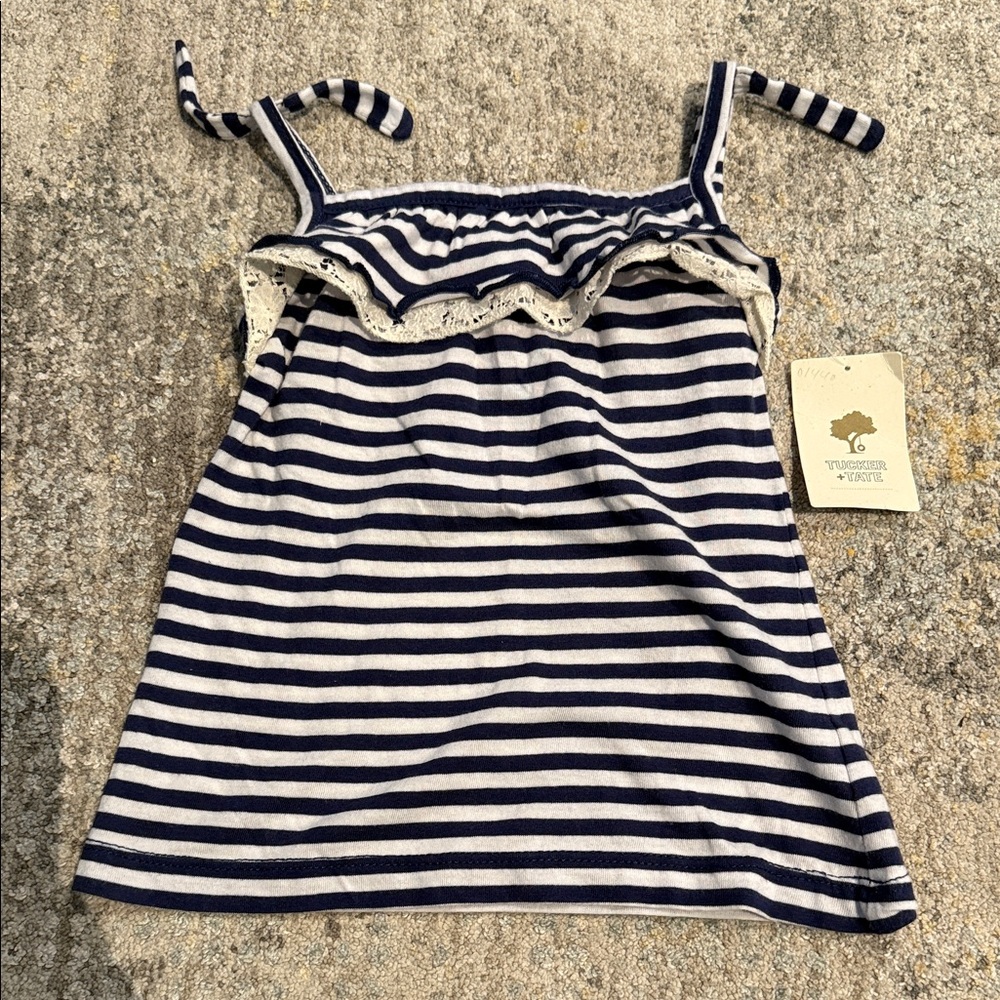 Tucker + Tate Navy and Cream Striped Tank Top